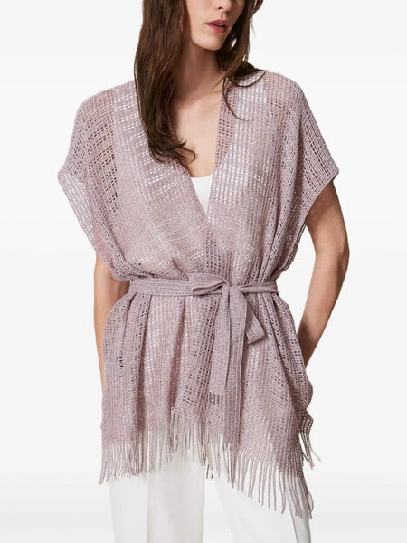  Twinset Fringed Open-front Cardigan - Pink 
