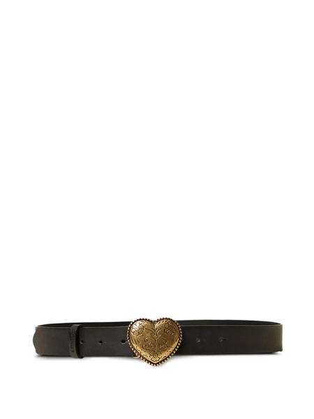  Twinset Heart-buckle Leather Belt - Black 