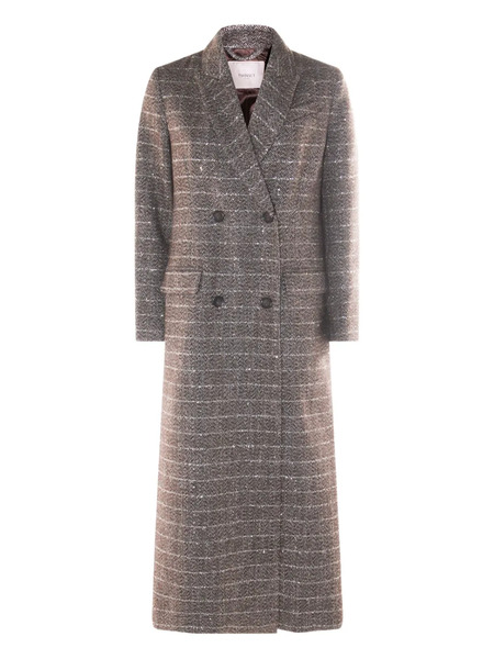  Twinset Herringbone Double-breasted Coat - Grey 