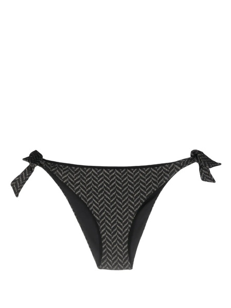  Twinset Herringbone-pattern Bikini Bottoms - Black 