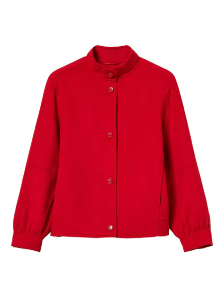  Twinset High-neck Balloon-sleeve Bomber Jacket - Red 