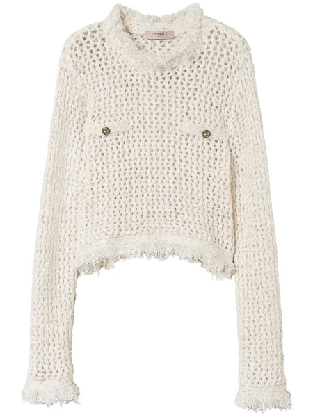  Twinset Jacquard Mesh Jumper - Neutrals 
