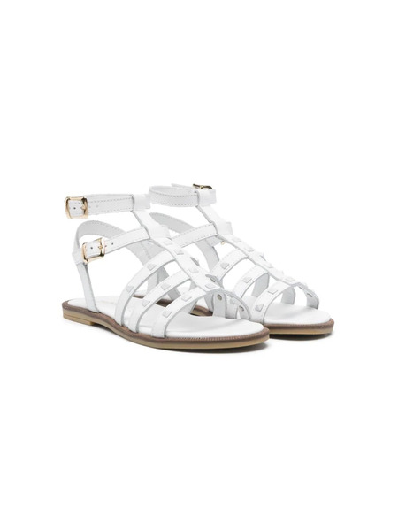  Twinset Kids Stud-embellished Leather Sandals - White 