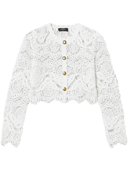  Twinset Knitted Cropped Jacket - White 