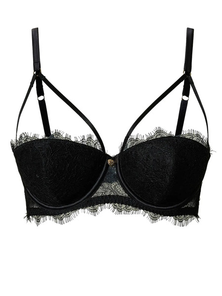  Twinset Lace Balconette Bra - Black 