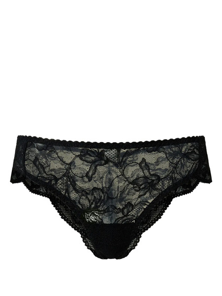  Twinset Lace Brazilian Briefs - Black 