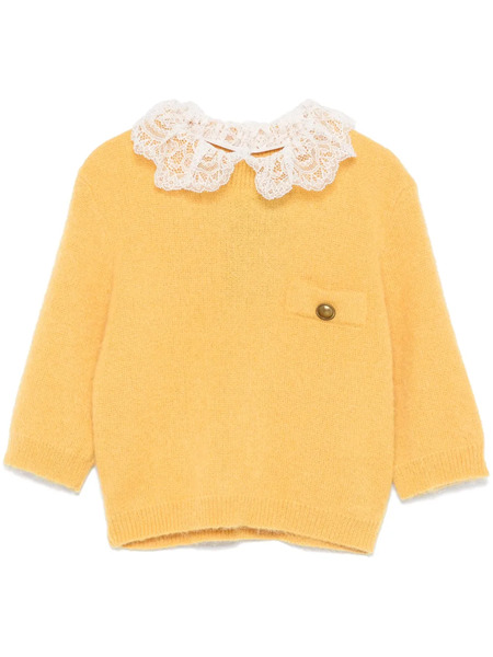  Twinset Lace-collar Sweater - Yellow 