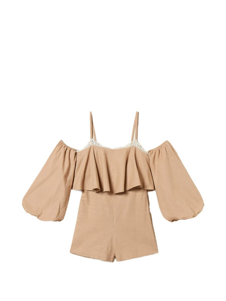  Twinset Lace-detail Playsuit - Neutrals 
