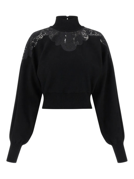  Twinset Lace-insert High-neck Sweater - Black 