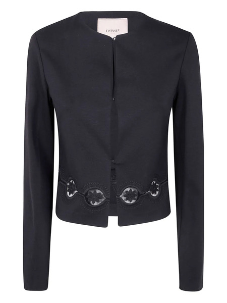  Twinset Lace-insert Jacket - Black 