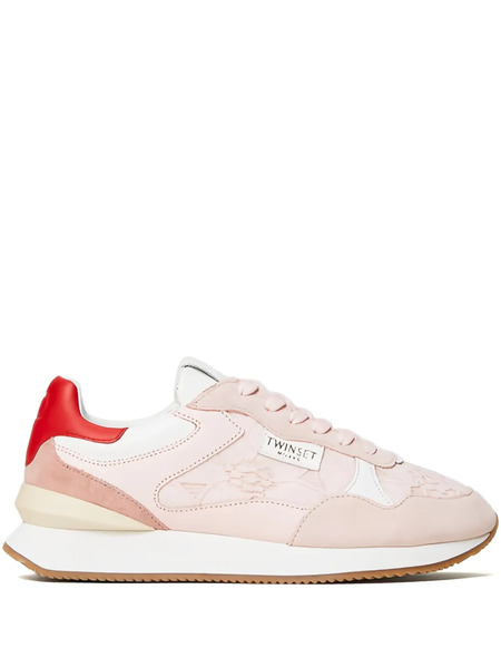  Twinset Lace-insert Low-top Sneakers - Pink 