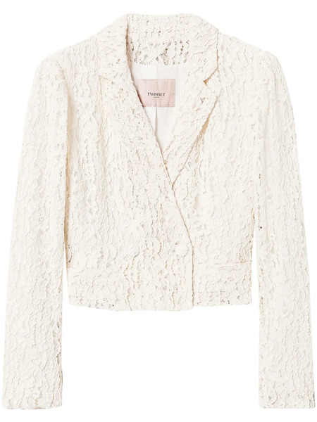  Twinset Lace-panel Blazer - White 