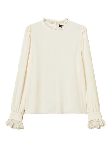  Twinset Lace-trim Blouse - White 