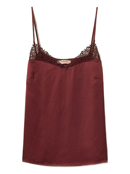  Twinset Lace-trimmed Top - Red 