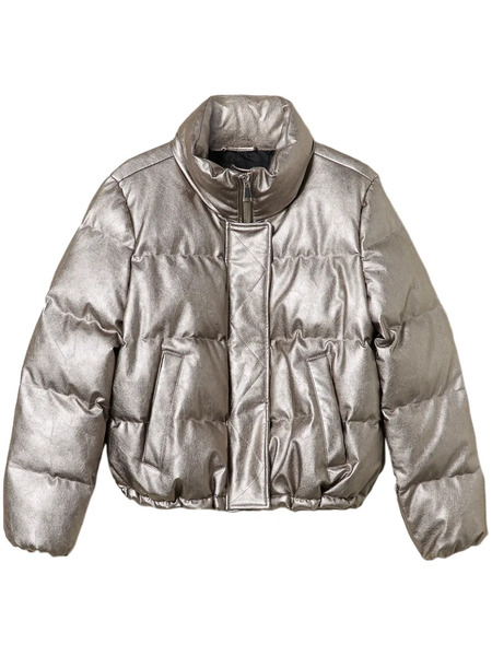  Twinset Laminated Puffer Jacket - Grey 