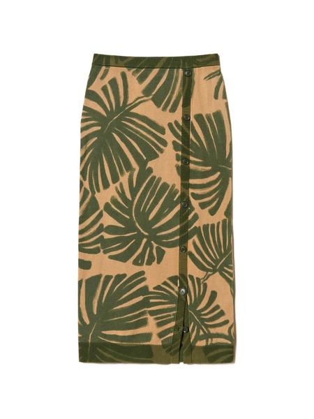  Twinset Leaf-print Midi Skirt - Neutrals 