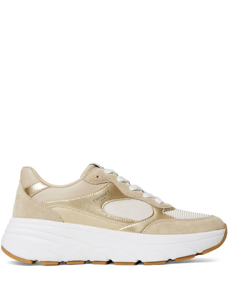  Twinset Leather Sneakers - Gold 