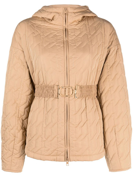  Twinset Logo-belt Quilted Jacket - Neutrals 