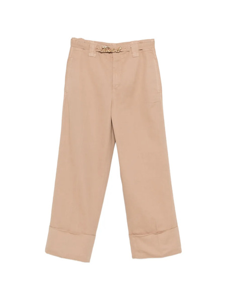  Twinset Logo Belt Trousers - Neutrals 