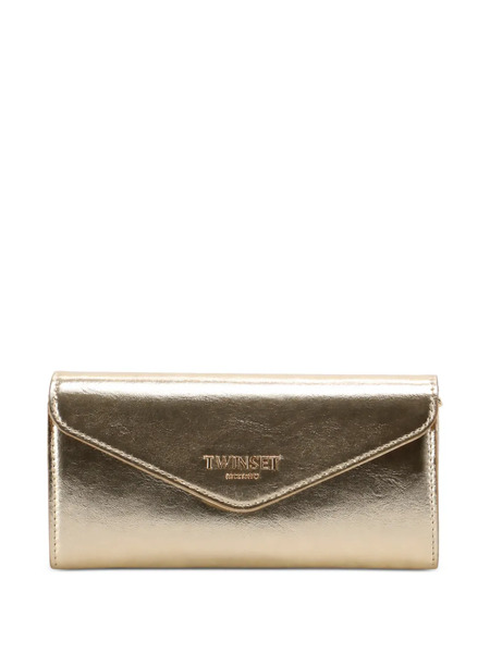  Twinset Logo-detail Flap Wallet - Gold 