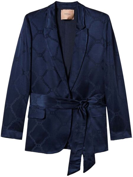  Twinset Logo-jacquard Blazer - Blue 