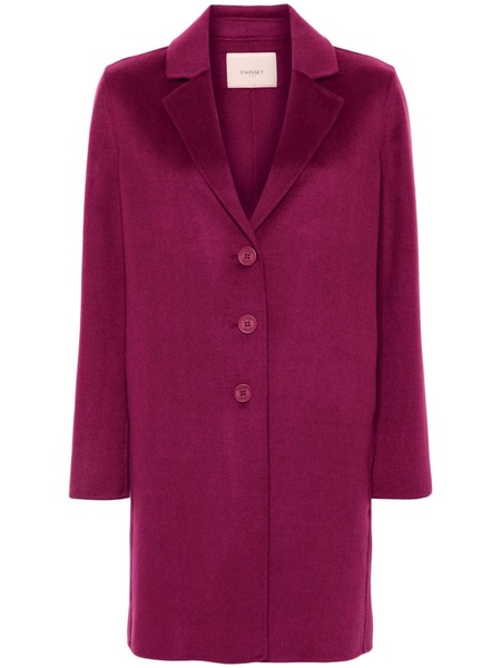  Twinset Logo-patch Coat - Pink 