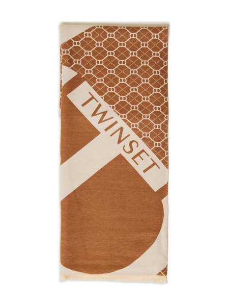  Twinset Logo-pattern Scarf - Brown 