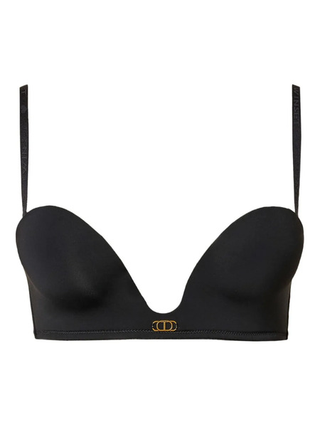  Twinset Logo-plaque Bra - Black 
