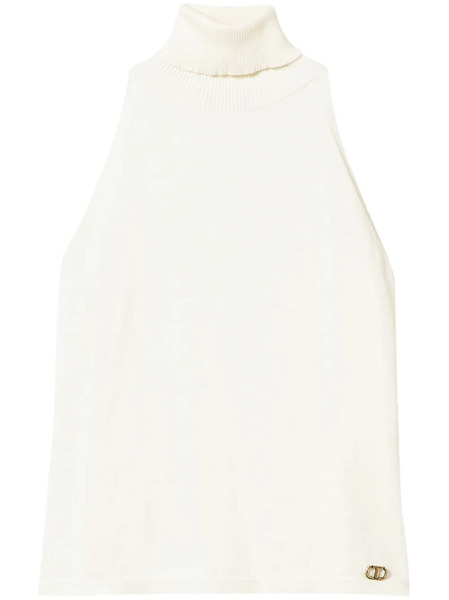  Twinset Logo-plaque Knitted Top - Neutrals 
