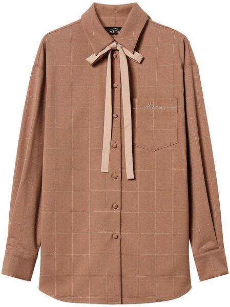  Twinset Lurex-embellished Checked Shirt - Brown 