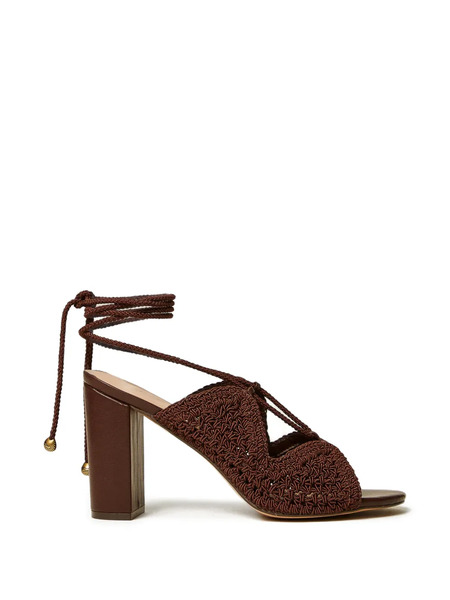  Twinset Macrame Tie Sandals - Brown 