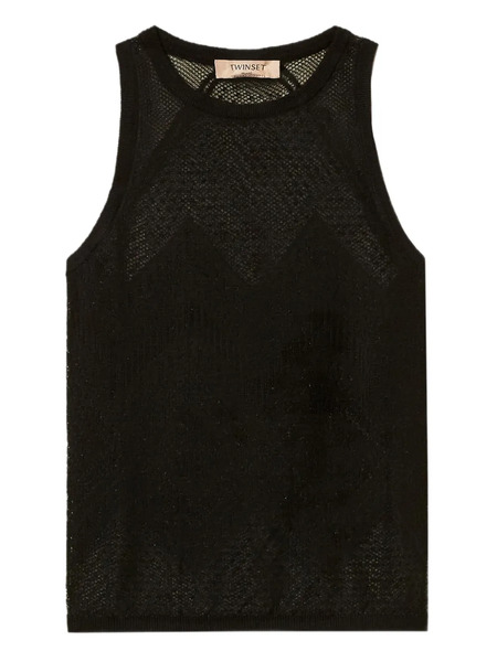  Twinset Mesh Tank Top - Black 