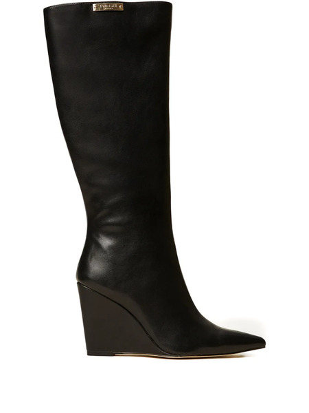  Twinset 100mm Logo-plaque Boots - Black 