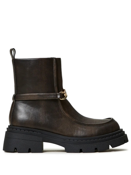  Twinset 60mm Oval T Ankle Boots - Brown 
