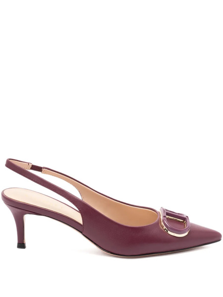  Twinset 60mm Slingback Leather Pumps - Purple 
