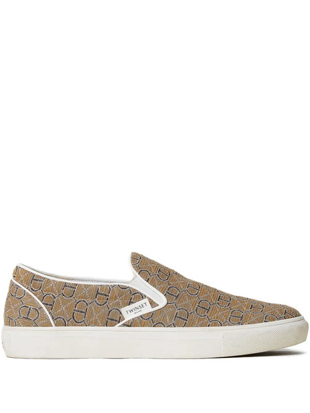  Twinset Monogram Slip-on Sneakers - Brown 