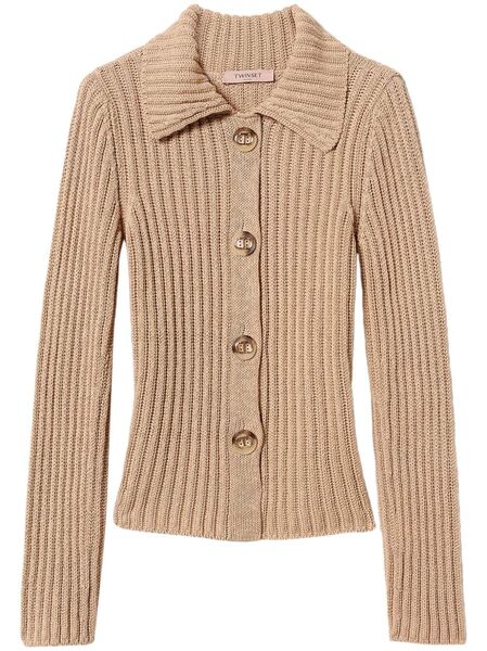  Twinset Oval T Buttons Cardigan - Neutrals 