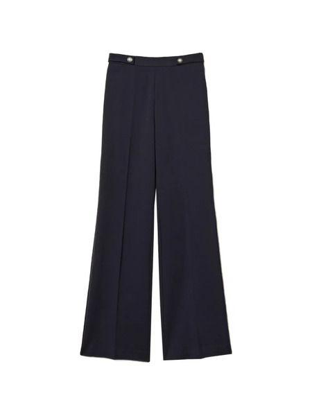  Twinset Pearl-button Wide-leg Trousers - Blue 