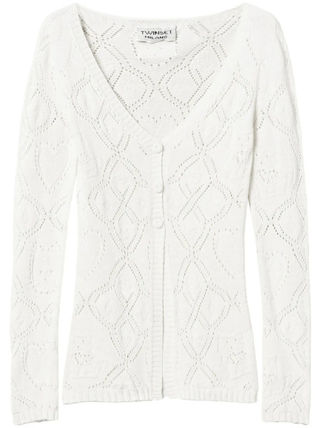  Twinset Pointelle-knit Cardigan - White 