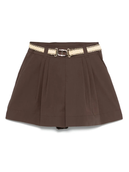  Twinset Poplin Shorts - Brown 
