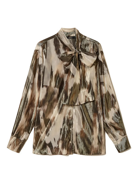  Twinset Print Bow-tie Shirt - Brown 