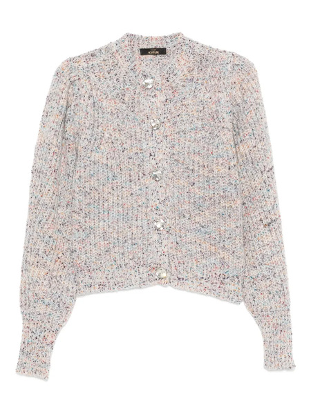  Twinset Puff-sleeve Speckled Cardigan - Neutrals 