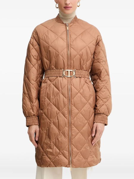  Twinset Quilted Belted Jacket - Brown 