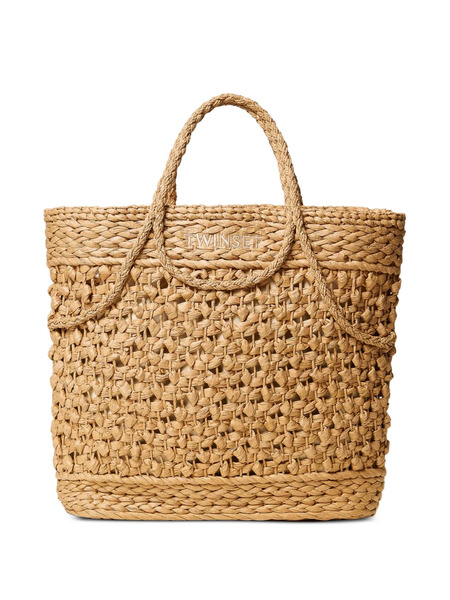  Twinset Raffia Tote Bag - Neutrals 