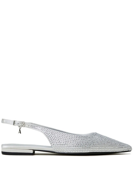  Twinset Rhinestone-embellished Slingback Ballet Flats - Silver 
