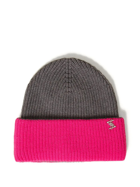  Twinset Ribbed-brim Beanie Hat - Grey 