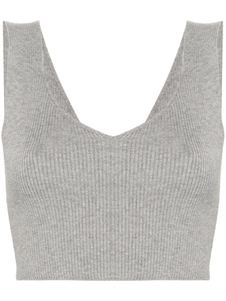  Twinset Ribbed Crop Top - Grey 