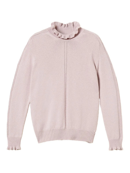  Twinset Ruffled High-neck Sweater - Pink 