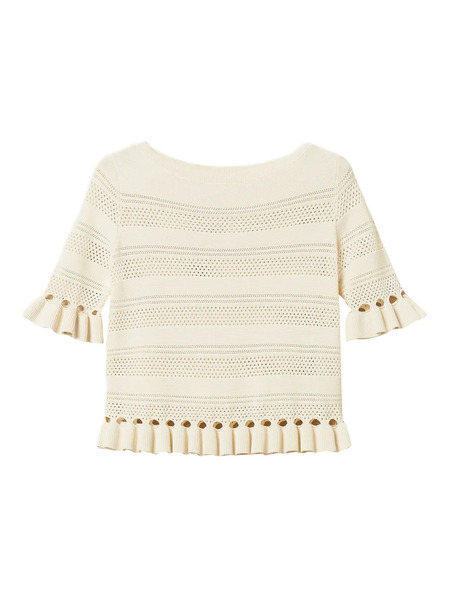  Twinset Ruffled Top - Neutrals 