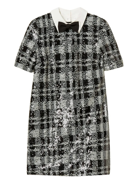  Twinset Sequin Check Pattern Mini Dress - Black 